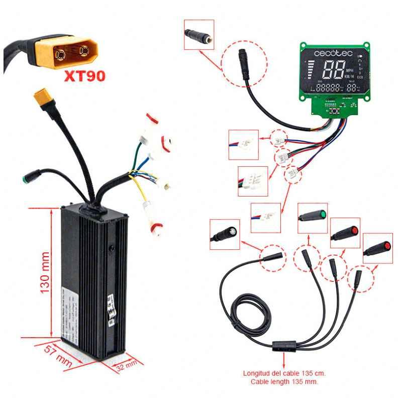kit-controladora-+-pantalla-48v-1200w-para-cecotec-bongo-z-conector-xt90 -las-palmas-tenerife-canarias-patineteros-1